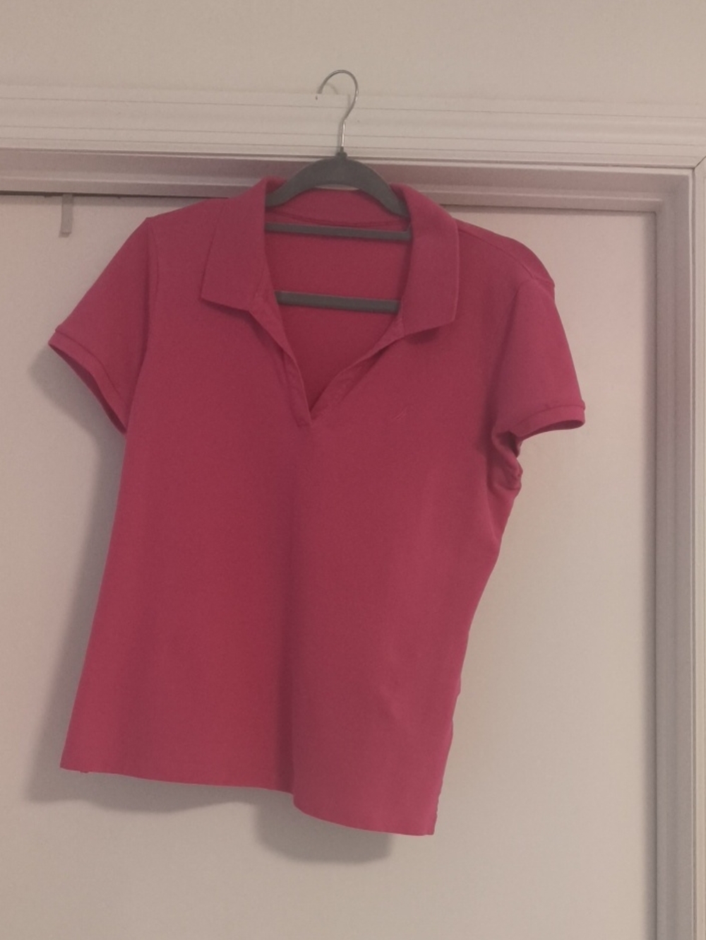 Nautica Women's Raspberry Pink Polo Crop Top